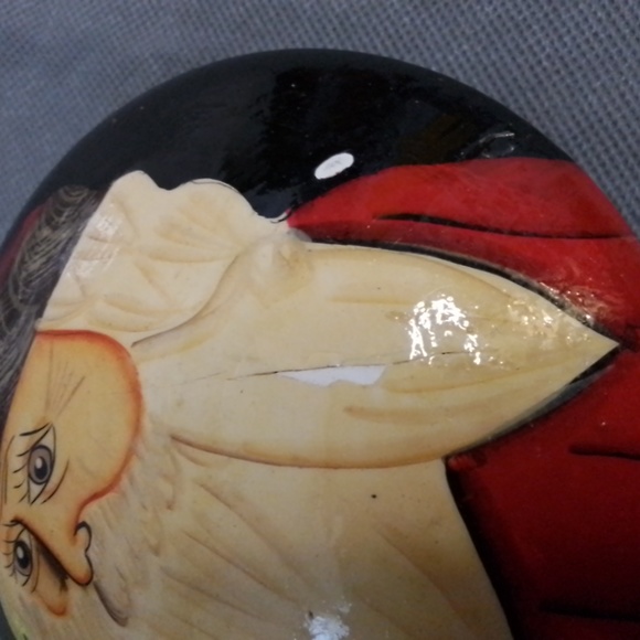 Vintage Wooden Santa Trinket Box and House Of Lloyd Santa Tic Tac Toe Game - Picture 9 of 16